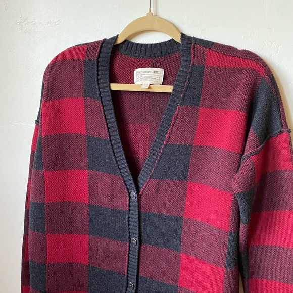Current Elliot • NWOT Buffalo Plaid Wool Cardigan - Picture 7 of 14
